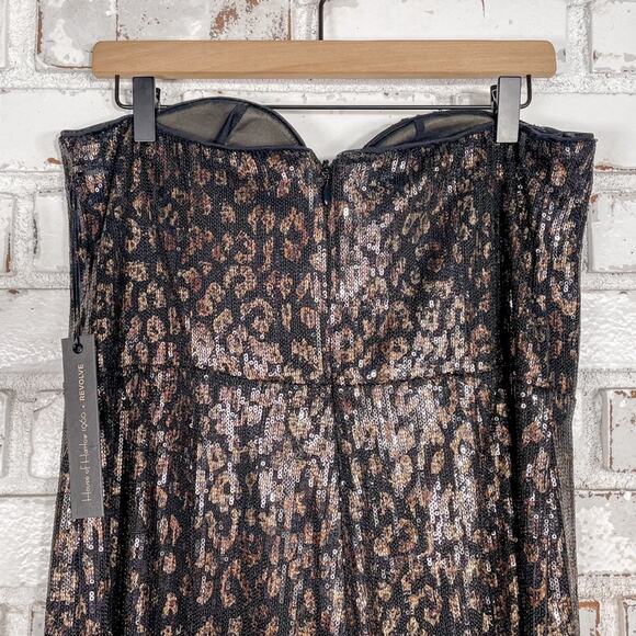 House of Harlow 1960 X Revolve Teri Leopard Sequin Strapless Jumpsuit XL - Picture 15 of 16